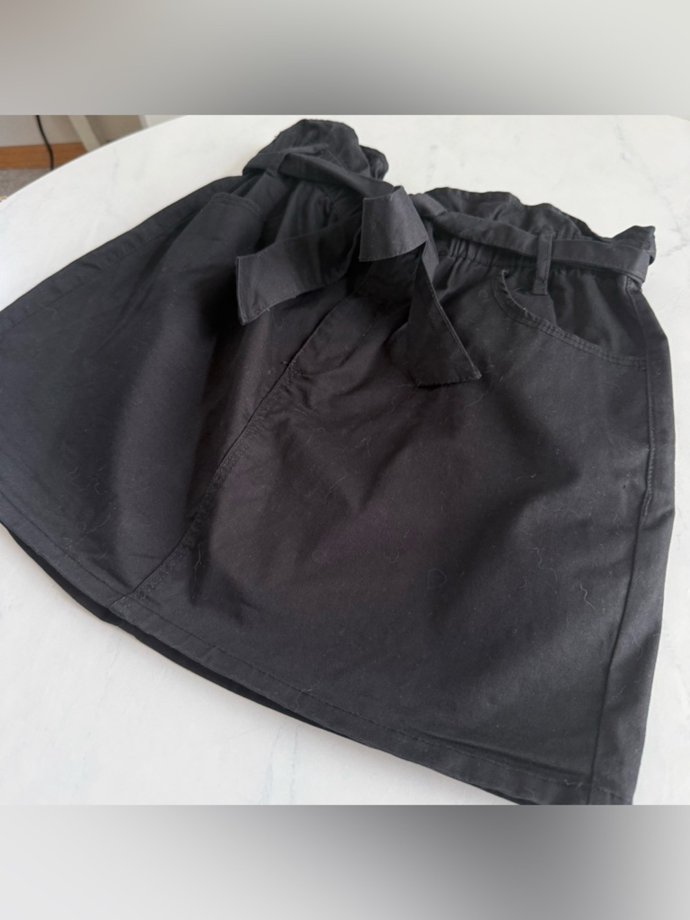 New Garage Black Skirt Paper Bag Style With Tie Size Large